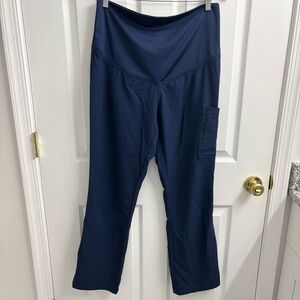 MedCouture Maternity Scrub Pants Small Navy Blue Bootcut